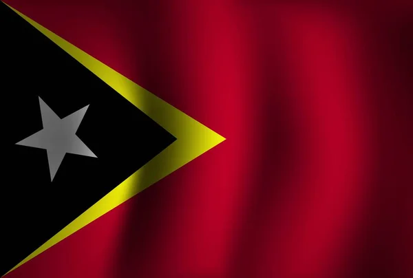 东帝汶国旗背景波浪3D 全国独立日横幅墙纸 — 图库矢量图片