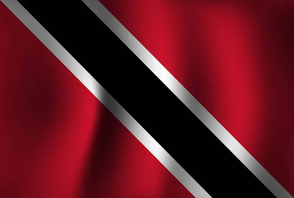 特立尼达和多巴哥国旗背景波浪3D 全国独立日横幅墙纸 — 图库矢量图片