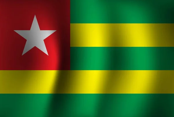 Φόντο Σημαίας Τόγκο Κυματίζει Εθνική Ημέρα Ανεξαρτησίας Banner Ταπετσαρία — Διανυσματικό Αρχείο