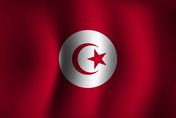 Tunísia Bandeira Fundo Ondulação Papel Parede Bandeira Dia Independência Nacional — Vetor de Stock