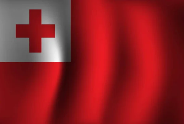 Tonga Flagg Bakgrund Viftande National Självständighetsdagen Banner Bakgrund — Stock vektor