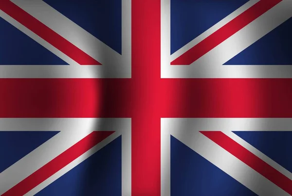 Royaume Uni Drapeau Arrière Plan Ondulation Fond Écran Bannière Journée — Image vectorielle