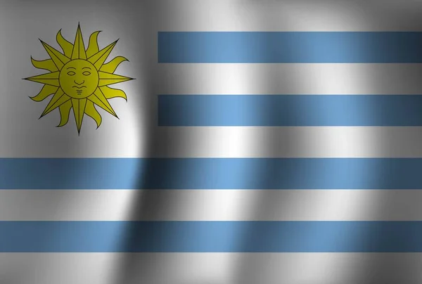 Uruguay Flagge Hintergrund Waving Nationaler Unabhängigkeitstag Banner Tapete — Stockvektor