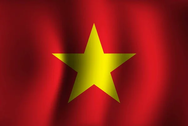 Vietnam Flagge Hintergrund Waving Nationaler Unabhängigkeitstag Banner Tapete — Stockvektor