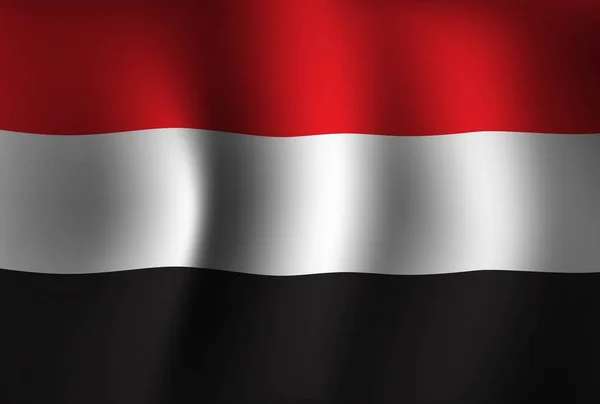 Yemen Flag Background Waving National Independence Day Banner Wallpaper — Stock Vector