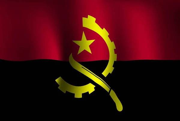 Angola Vlag Achtergrond Zwaaien Nationale Onafhankelijkheidsdag Banner Wallpaper — Stockvector