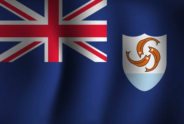 Anguilla Flag Hintergrund Waving Nationaler Unabhängigkeitstag Banner Tapete — Stockvektor