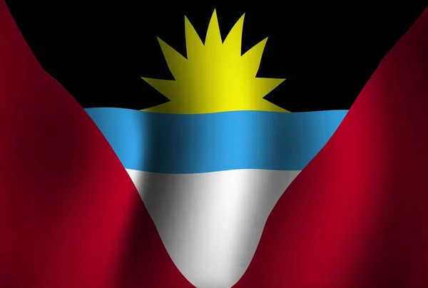 安提瓜和巴布达国旗背景波浪3D 全国独立日横幅墙纸 — 图库矢量图片