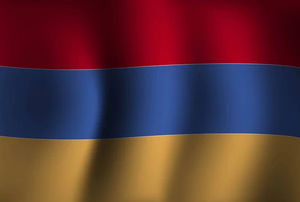 アルメニア国旗背景波3D 国民独立記念日 バナー壁紙 — ストックベクタ