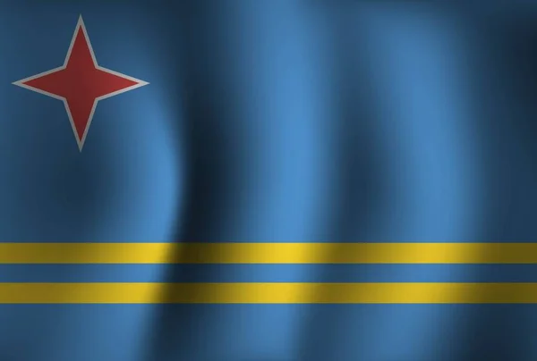 Aruba Vlajka Pozadí Vlnění Nástěnná Tapeta Národního Dne Nezávislosti — Stockový vektor
