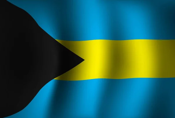 Bahamas Vlag Achtergrond Zwaaien Nationale Onafhankelijkheidsdag Banner Wallpaper — Stockvector