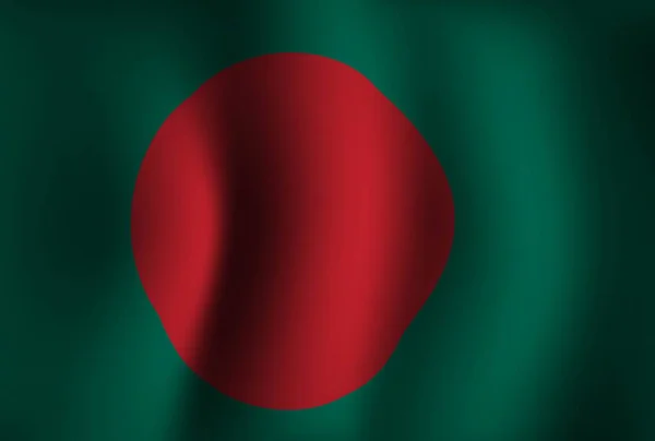 孟加拉国国旗背景波浪3D 全国独立日横幅墙纸 — 图库矢量图片