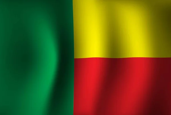 Benin Flag Arkaplan Dalgalanması Ulusal Bağımsızlık Günü Duvar Kağıdı — Stok Vektör
