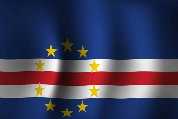 Cabo Verde Bandiera Sfondo Sventolando Giornata Nazionale Dell Indipendenza Banner — Vettoriale Stock