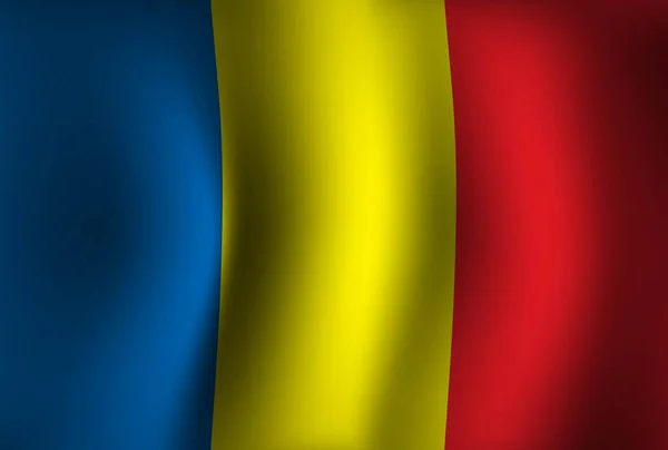 Chad Flag Arkaplan Dalgalanması Boyutlu Ulusal Bağımsızlık Günü Duvar Kağıdı — Stok Vektör