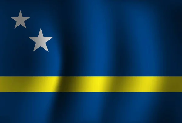 Curaçao Drapeau Arrière Plan Agitant Fond Écran Bannière Journée Nationale — Image vectorielle