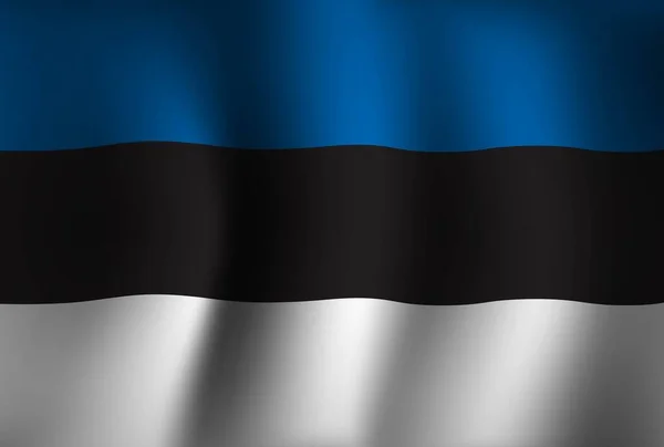 Εσθονία Σημαία Φόντο Κυματίζει Εθνική Ημέρα Ανεξαρτησίας Banner Ταπετσαρία — Διανυσματικό Αρχείο