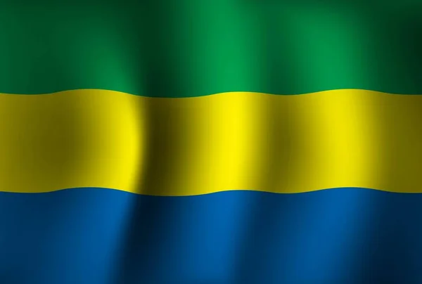 Gabon Zászló Háttér Integetett Ben Nemzeti Függetlenség Napja Banner Tapéta — Stock Vector