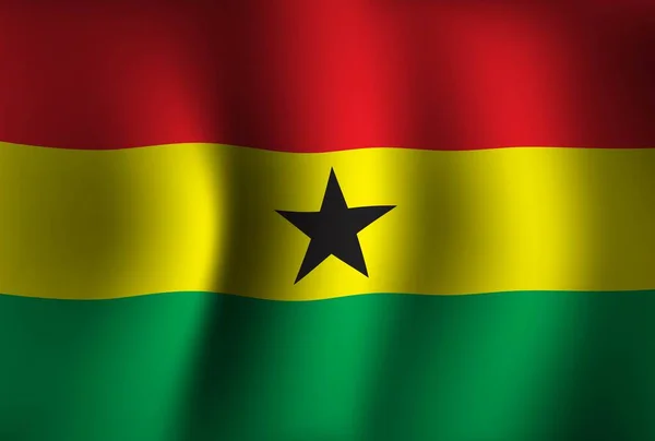Γκάνα Σημαία Φόντο Κυματίζει Εθνική Ημέρα Ανεξαρτησίας Banner Ταπετσαρία — Διανυσματικό Αρχείο