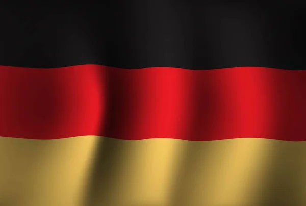 德国国旗背景波浪3D 全国独立日横幅墙纸 — 图库矢量图片