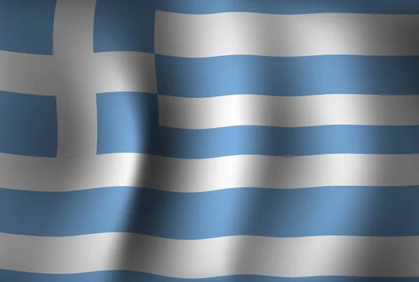 ギリシャの旗の背景波3D 国民独立記念日 バナー壁紙 — ストックベクタ