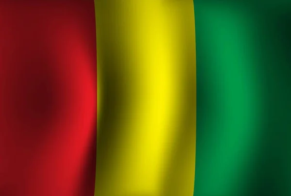 几内亚国旗背景波浪3D 全国独立日横幅墙纸 — 图库矢量图片
