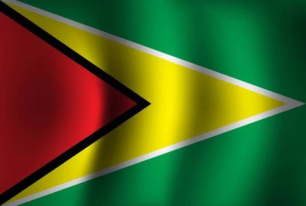 ガイアナ国旗背景波3D 国民独立記念日 バナー壁紙 — ストックベクタ