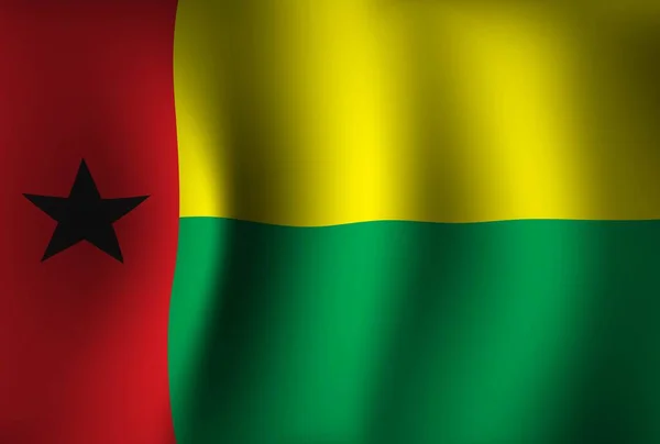 Gine Bissau Bayrak Arkaplan Dalgalanması Ulusal Bağımsızlık Günü Duvar Kağıdı — Stok Vektör