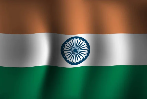 Indien Flagga Bakgrund Viftande National Självständighetsdagen Banner Bakgrund — Stock vektor