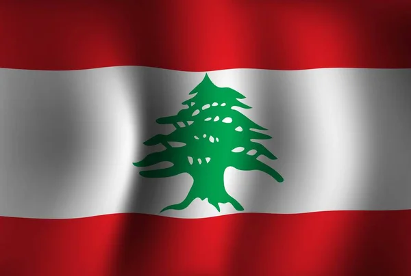 Bandeira Líbano Fundo Acenando Papel Parede Bandeira Dia Independência Nacional — Vetor de Stock