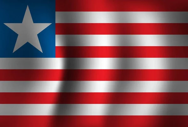 Bandera Liberia Fondo Ondeando Banner Del Día Nacional Independencia Fondo — Vector de stock