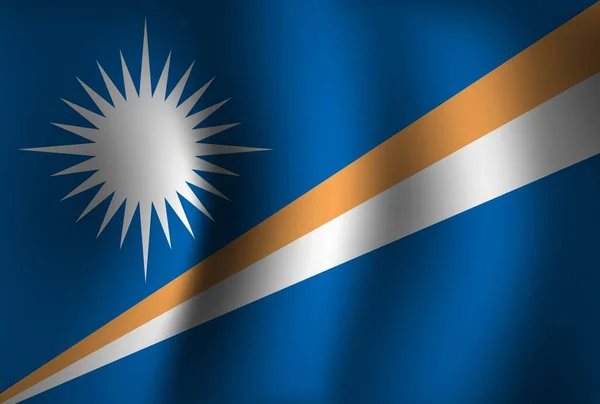 Σημαία Νησιά Μάρσαλ Φόντο Κυματίζει Εθνική Ημέρα Ανεξαρτησίας Banner Ταπετσαρία — Διανυσματικό Αρχείο