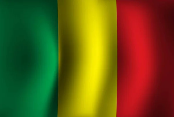 Bandeira Mali Fundo Acenando Papel Parede Bandeira Dia Independência Nacional — Vetor de Stock