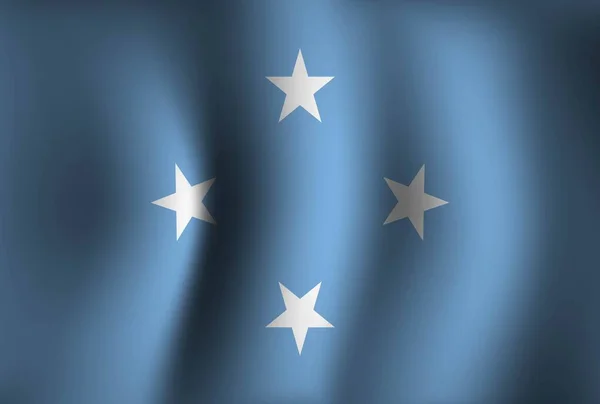 ミクロネシア連邦の国旗背景波3D 国民独立記念日 バナー壁紙 — ストックベクタ