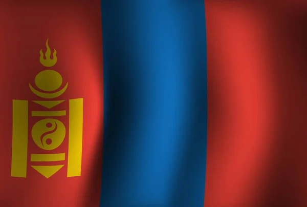 蒙古国旗背景波浪3D 全国独立日横幅墙纸 — 图库矢量图片