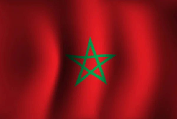 Marokkó Zászló Háttér Integető Nemzeti Függetlenség Napja Banner Tapéta — Stock Vector
