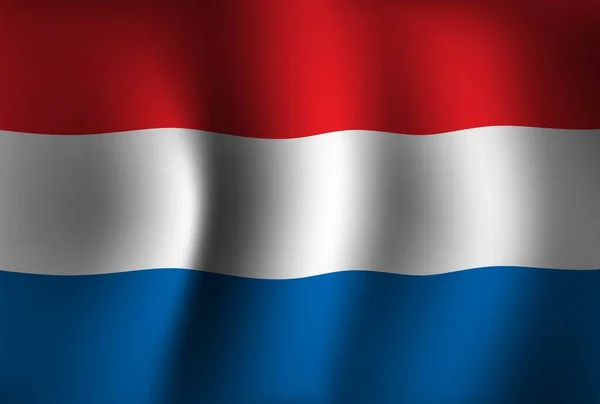 Nederlandse Vlag Achtergrond Zwaaien Nationale Onafhankelijkheidsdag Banner Wallpaper — Stockvector