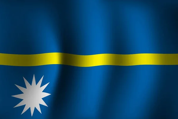 Nauru Flag背景波3D 国民独立記念日 バナー壁紙 — ストックベクタ