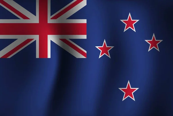 Новозеландский Флаг Фон Waving Национальный День Независимости Обои Рабочего Стола — стоковый вектор