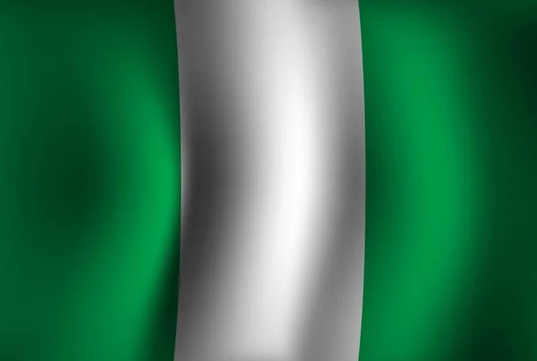 尼日利亚国旗背景波浪3D 全国独立日横幅墙纸 — 图库矢量图片