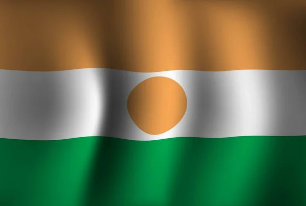 Niger Zászló Háttér Integető Nemzeti Függetlenség Napja Banner Tapéta — Stock Vector
