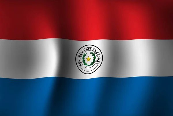Paraguay Bandera Antecedentes Ondeando Banner Del Día Nacional Independencia Fondo — Vector de stock