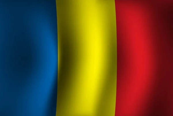 罗马尼亚国旗背景波浪3D 全国独立日横幅墙纸 — 图库矢量图片