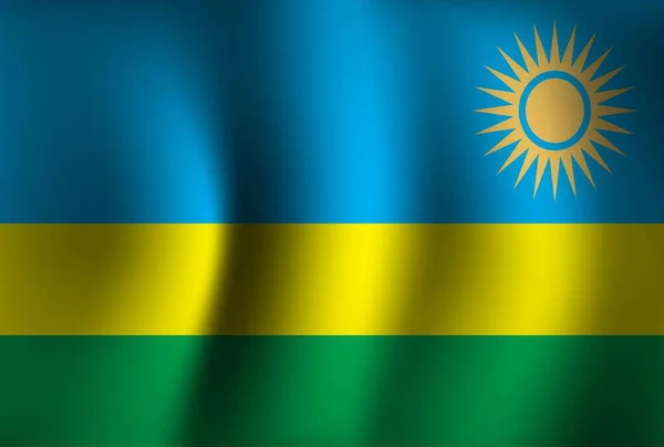 ルワンダ旗の背景波3D 国民独立記念日 バナー壁紙 — ストックベクタ