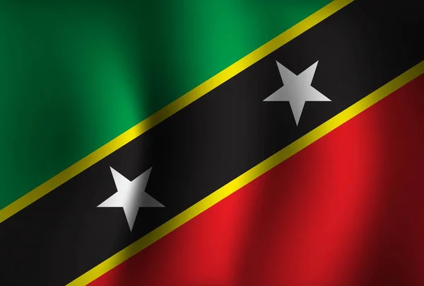 Saint Kitts Nevis Flag Background Waving 国民独立記念日 バナー壁紙 — ストックベクタ