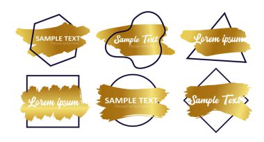 Soyut fırçayla Altın Lüks Başlık Çerçevesi