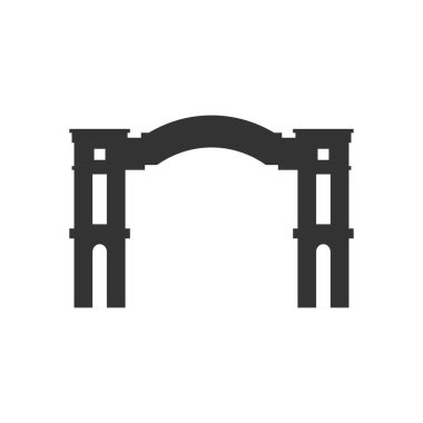 Köye hoşgeldin kapı ikonu. Geleneksel Kapıların Silueti veya Endonezya dilinde 