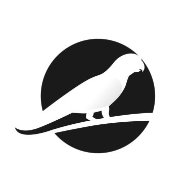 Havalı Aşk Kuşu veya Papağan Logo Vektör Tasarım Şablonu. Aşk kuşu.