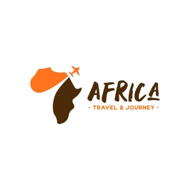 Minimalist Afrika Seyahat Logosu. Denizaşırı Tatil Tasarımı Sembolü