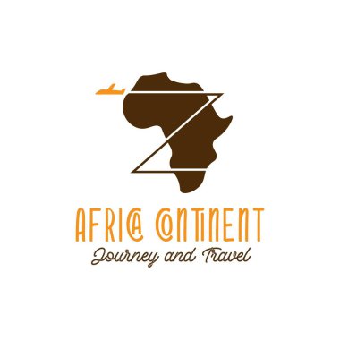 Minimalist Afrika Seyahat Logosu. Denizaşırı Tatil Tasarımı Sembolü